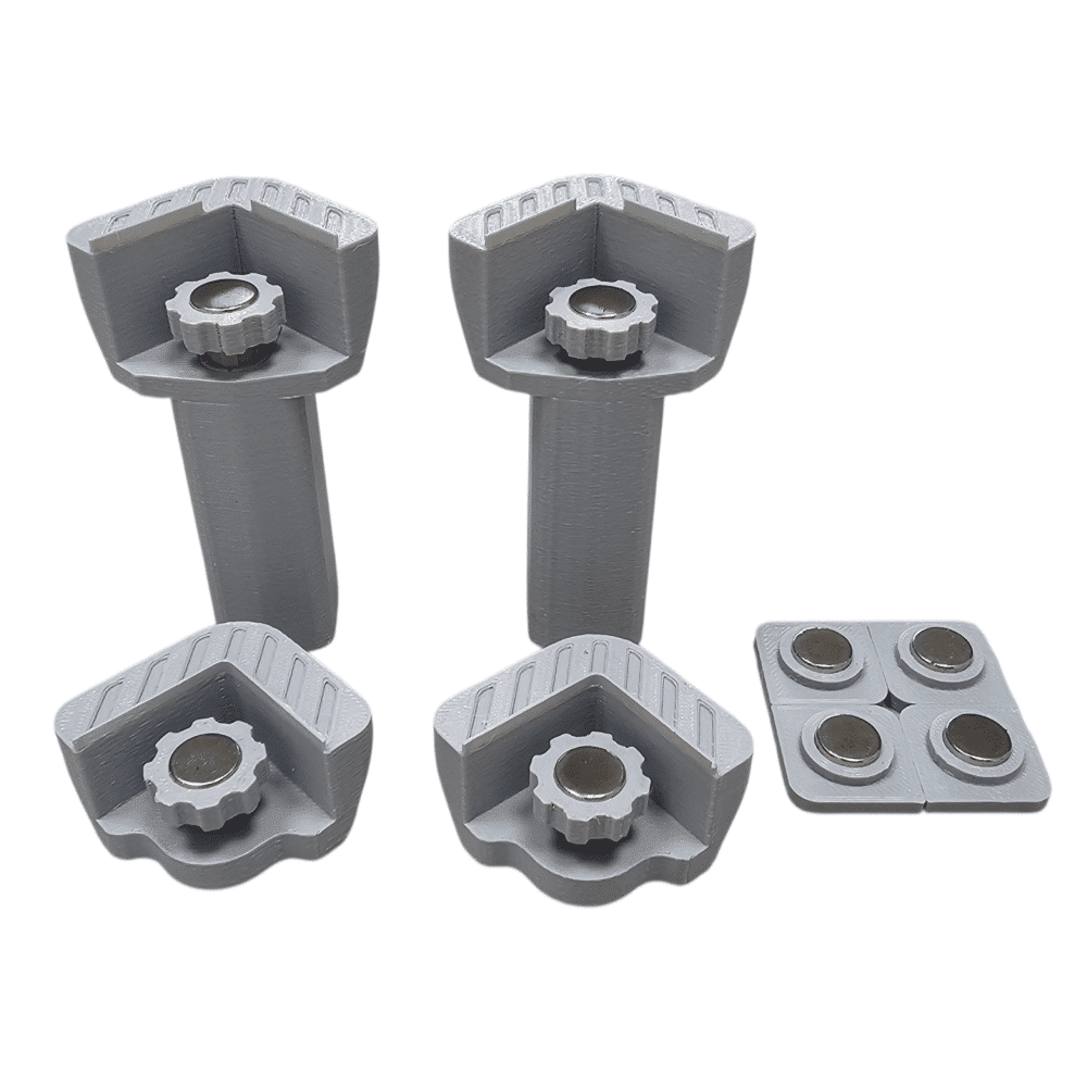 Kit MagFix Pro – colțare push‑up, plăcuțe magnetice și accesorii pentru trapă ascunsă fără cadru