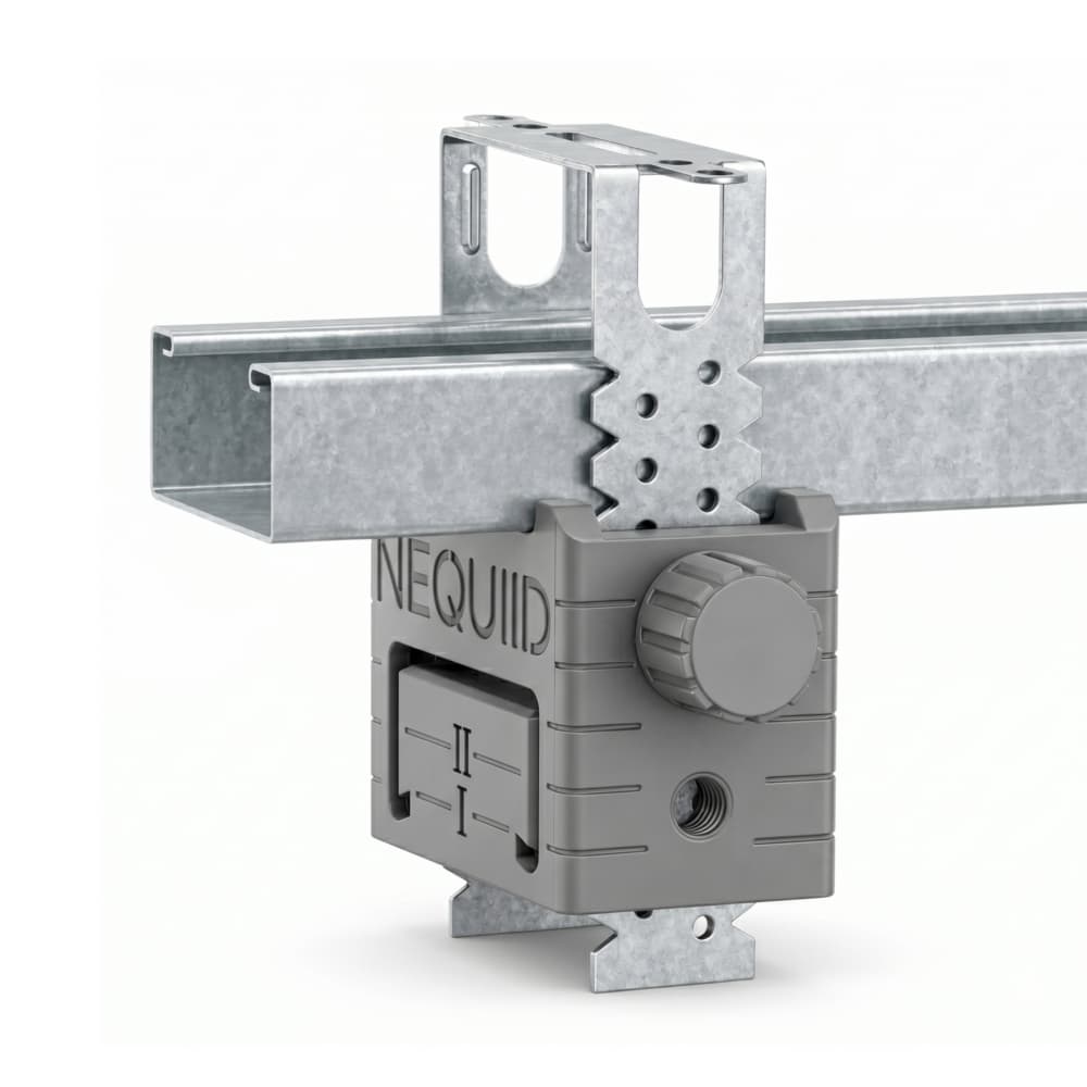 Fixator magnetic pentru profil CD 60 / PP 60×27 montat pe bridă metalică